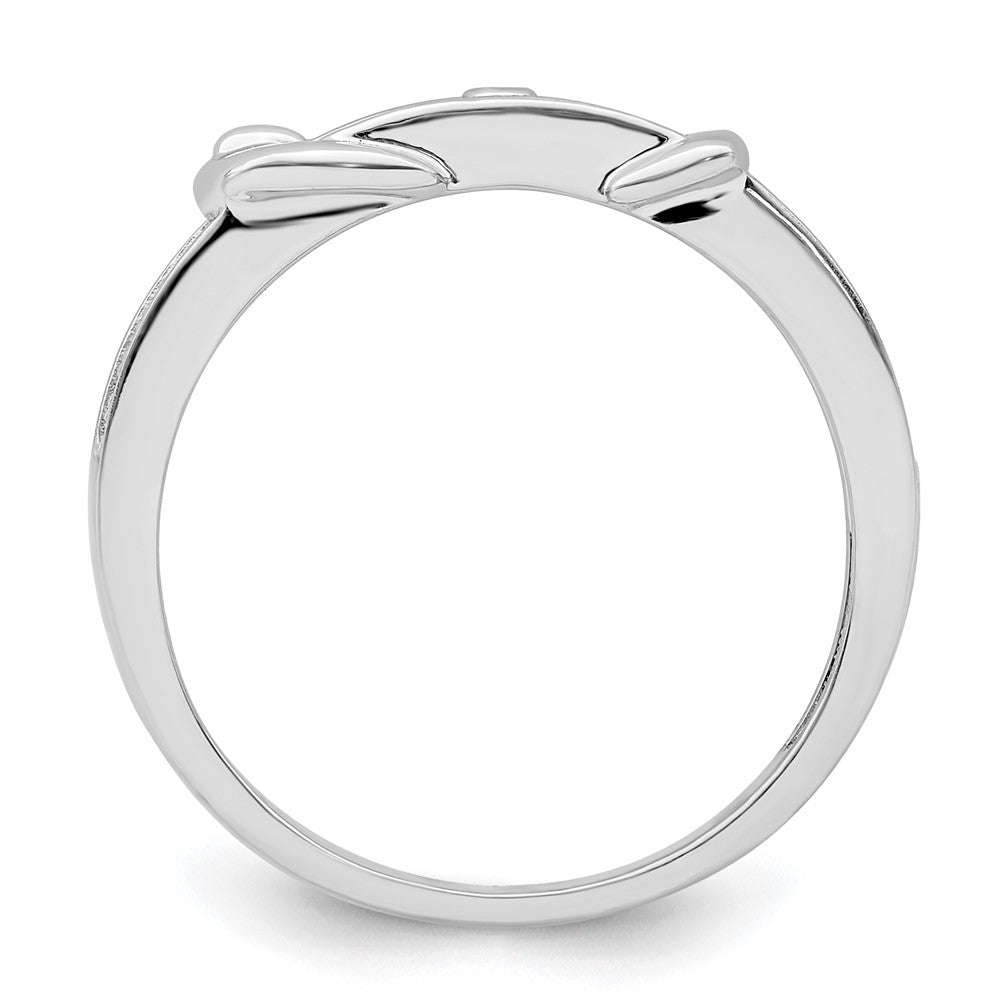 Sterlingsilber Rhodiniert Erzeugt Rot Corundum & Zirkonia Schnalle Ring