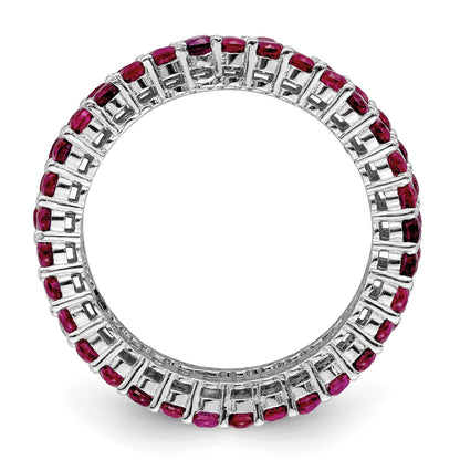 Sterlingsilber Rhodiniert Poliert Rosa & Weiß Zirkonia 3 Ring Set