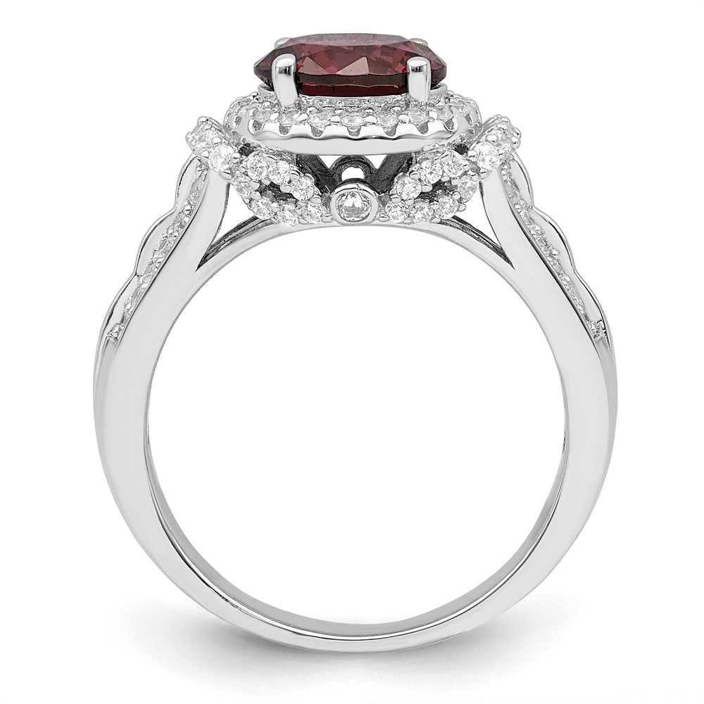Sterlingsilber Rhodiniert Rauch Rosa & Weiß Zirkonia Ring