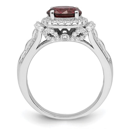 Sterlingsilber Rhodiniert Rauch Rosa & Weiß Zirkonia Ring