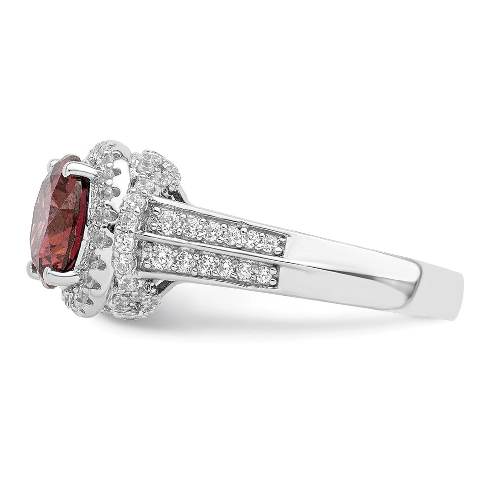 Sterlingsilber Rhodiniert Rauch Rosa & Weiß Zirkonia Ring