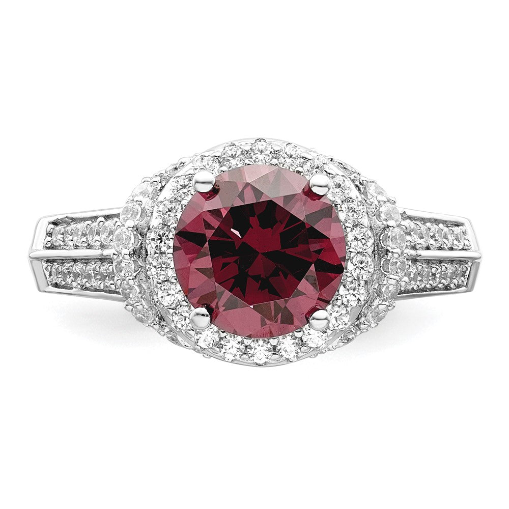 Sterlingsilber Rhodiniert Rauch Rosa & Weiß Zirkonia Ring