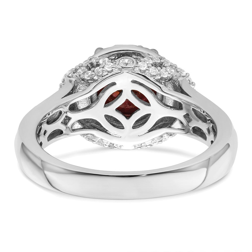 Sterlingsilber Rhodiniert Rauch Rosa & Weiß Zirkonia Ring