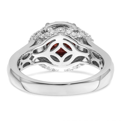 Sterlingsilber Rhodiniert Rauch Rosa & Weiß Zirkonia Ring