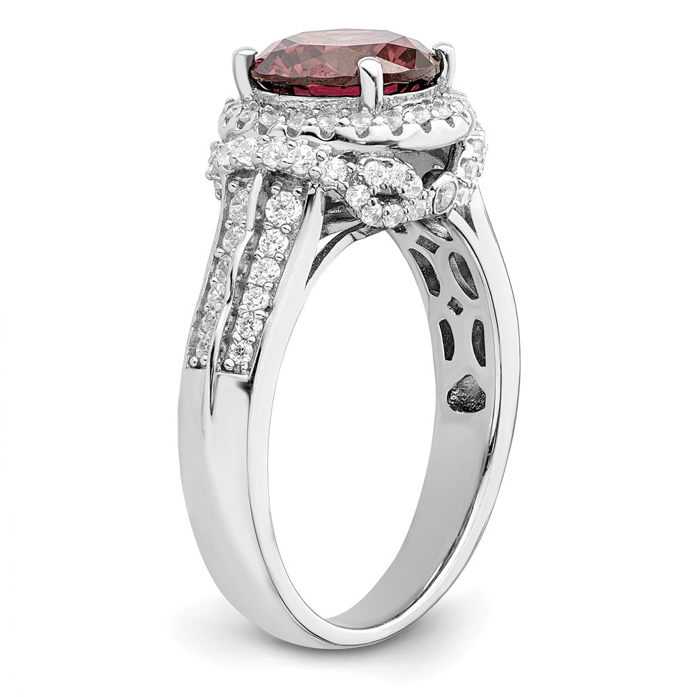 Sterlingsilber Rhodiniert Rauch Rosa & Weiß Zirkonia Ring