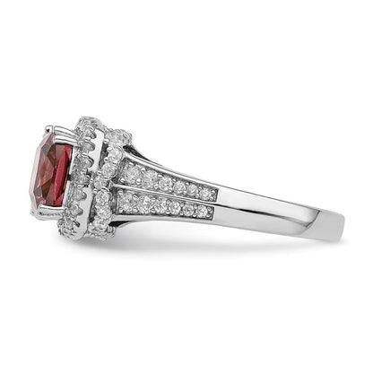 Sterlingsilber Rhodiniert Rauch Rosa & Weiß Zirkonia Ring (size 8 Nur)