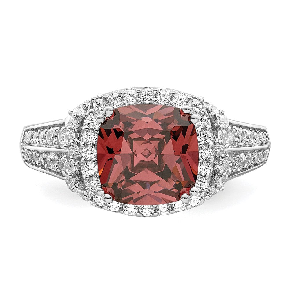 Sterlingsilber Rhodiniert Rauch Rosa & Weiß Zirkonia Ring (size 8 Nur)
