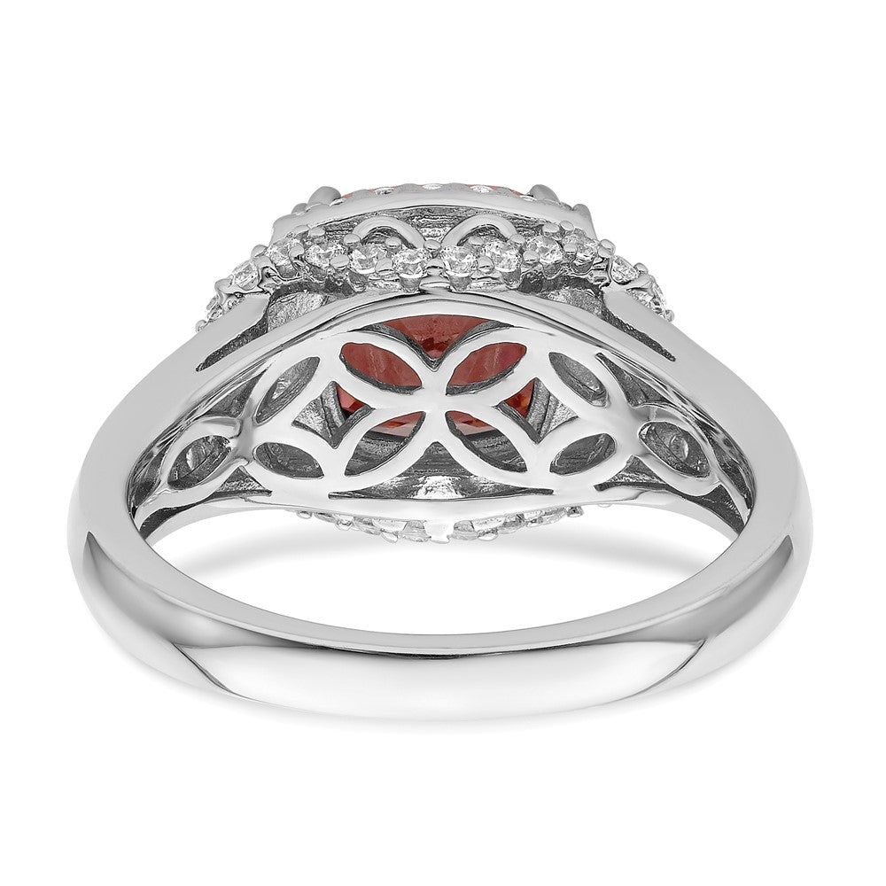 Sterlingsilber Rhodiniert Rauch Rosa & Weiß Zirkonia Ring (size 8 Nur)
