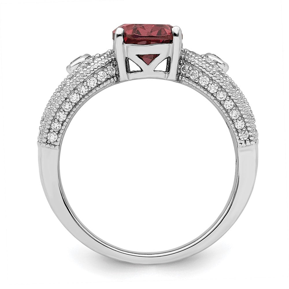 Sterlingsilber Rhodiniert Rauch Rosa & Weiß Zirkonia Ring (size 6 Nur)