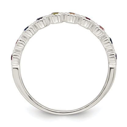 Sterlingsilber Poliert Regenbogen Zirkonia Ring