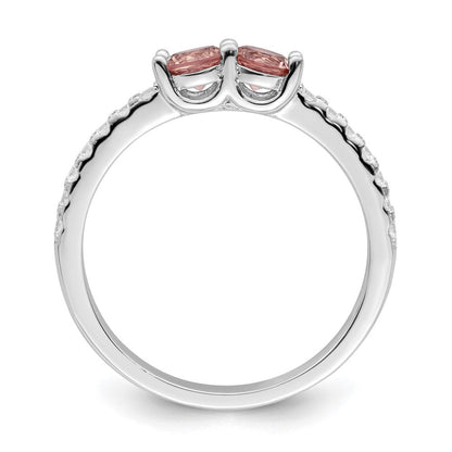 Sterlingsilber Rhodiniert Rosa Zirkonia Ring