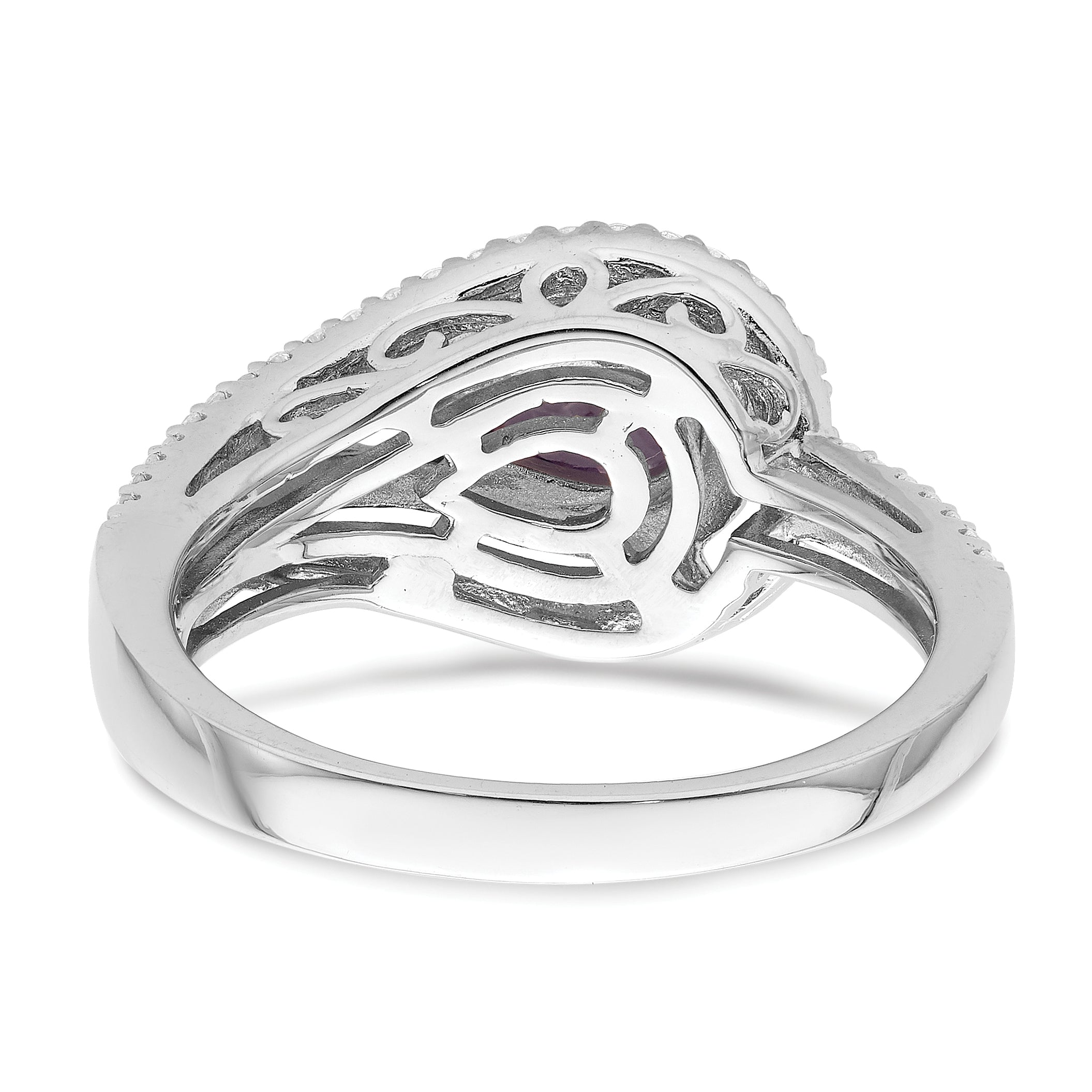 Sterlingsilber Rhodiniert Lila Zirkonia Ring