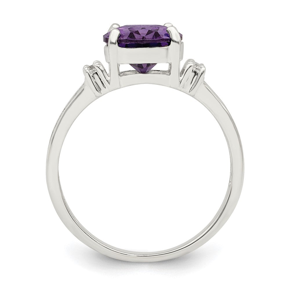 Sterlingsilber Lila/clear Zirkonia Ring