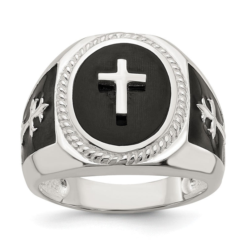 Sterlingsilber Schwarz Achat Ring