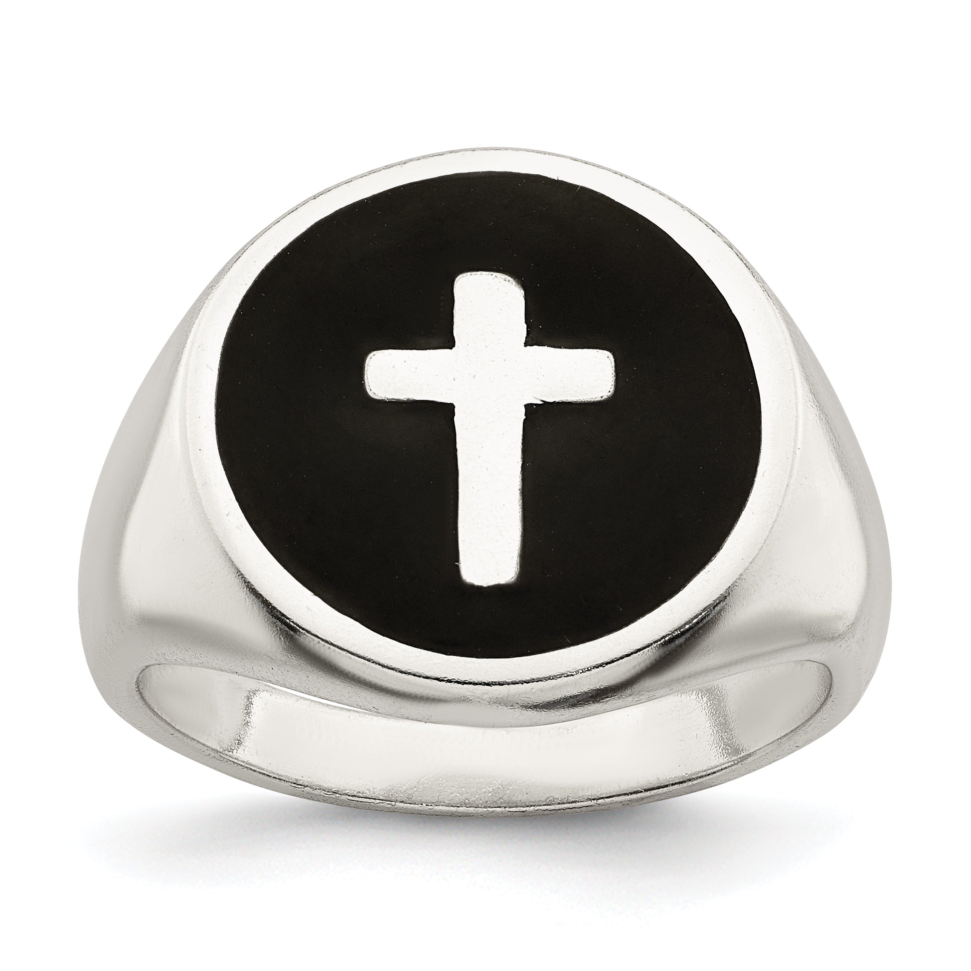 Sterlingsilber Rhodiniert Emailliert Kreuz Ring