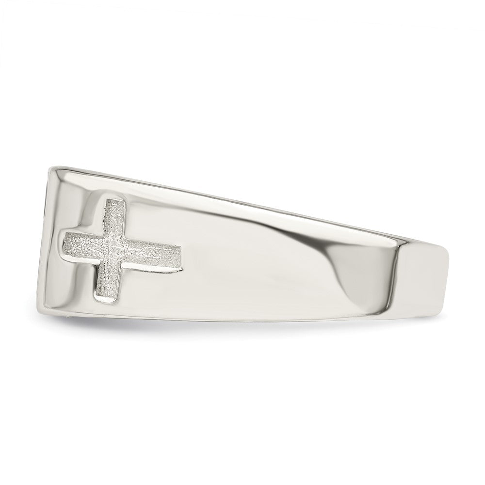 Sterlingsilber Rhodiniert Emailliert Kreuz Ring