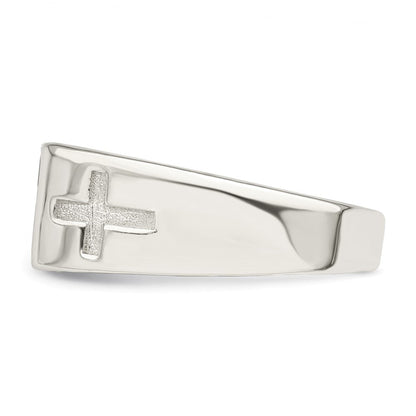 Sterlingsilber Rhodiniert Emailliert Kreuz Ring