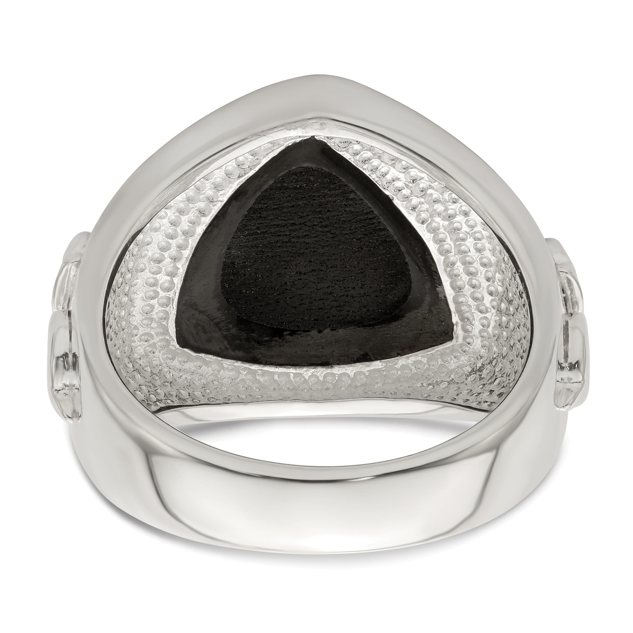 Sterlingsilber.03ruby/black Achat Fleur De Lis Ring