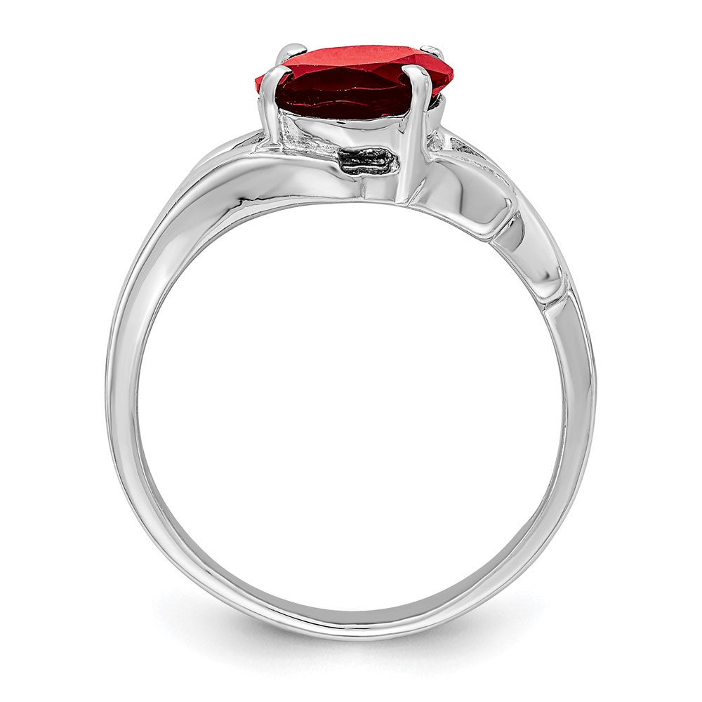 Sterlingsilber Rhodiniert Granat Ring