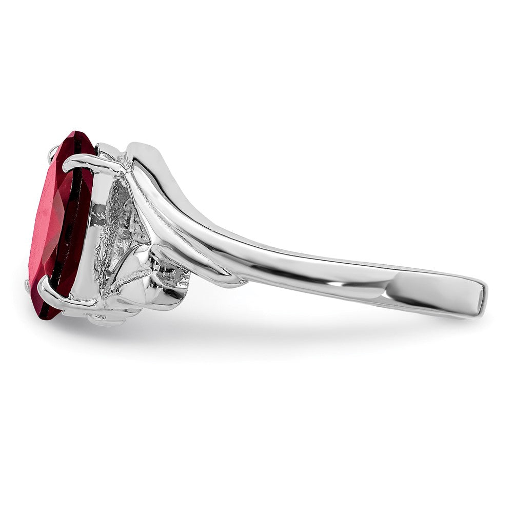 Sterlingsilber Rhodiniert Granat Ring