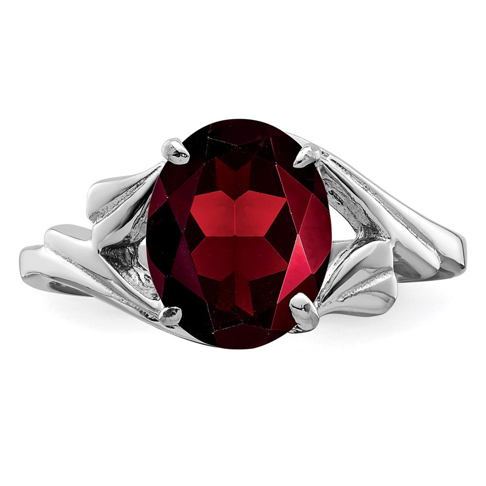 Sterlingsilber Rhodiniert Granat Ring