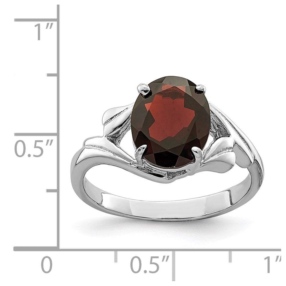 Sterlingsilber Rhodiniert Granat Ring