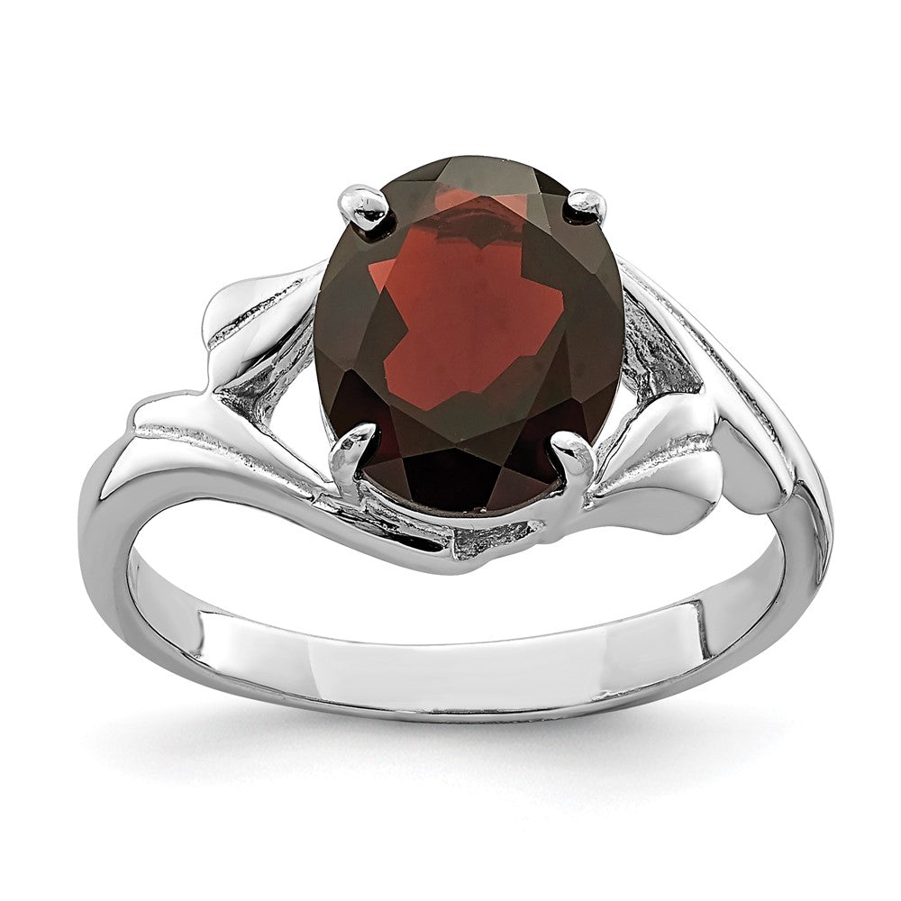 Sterlingsilber Rhodiniert Granat Ring
