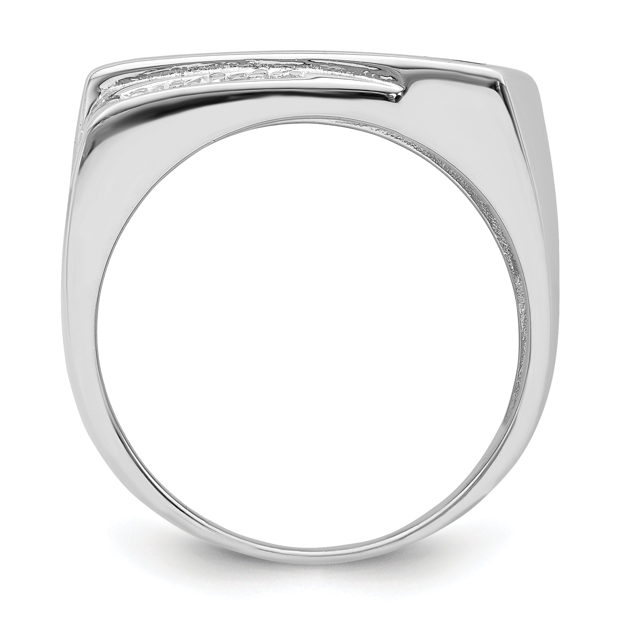Sterlingsilber Rhodiniert Zirkonia & Onyx Ring