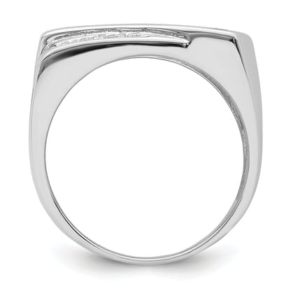 Sterlingsilber Rhodiniert Zirkonia & Onyx Ring