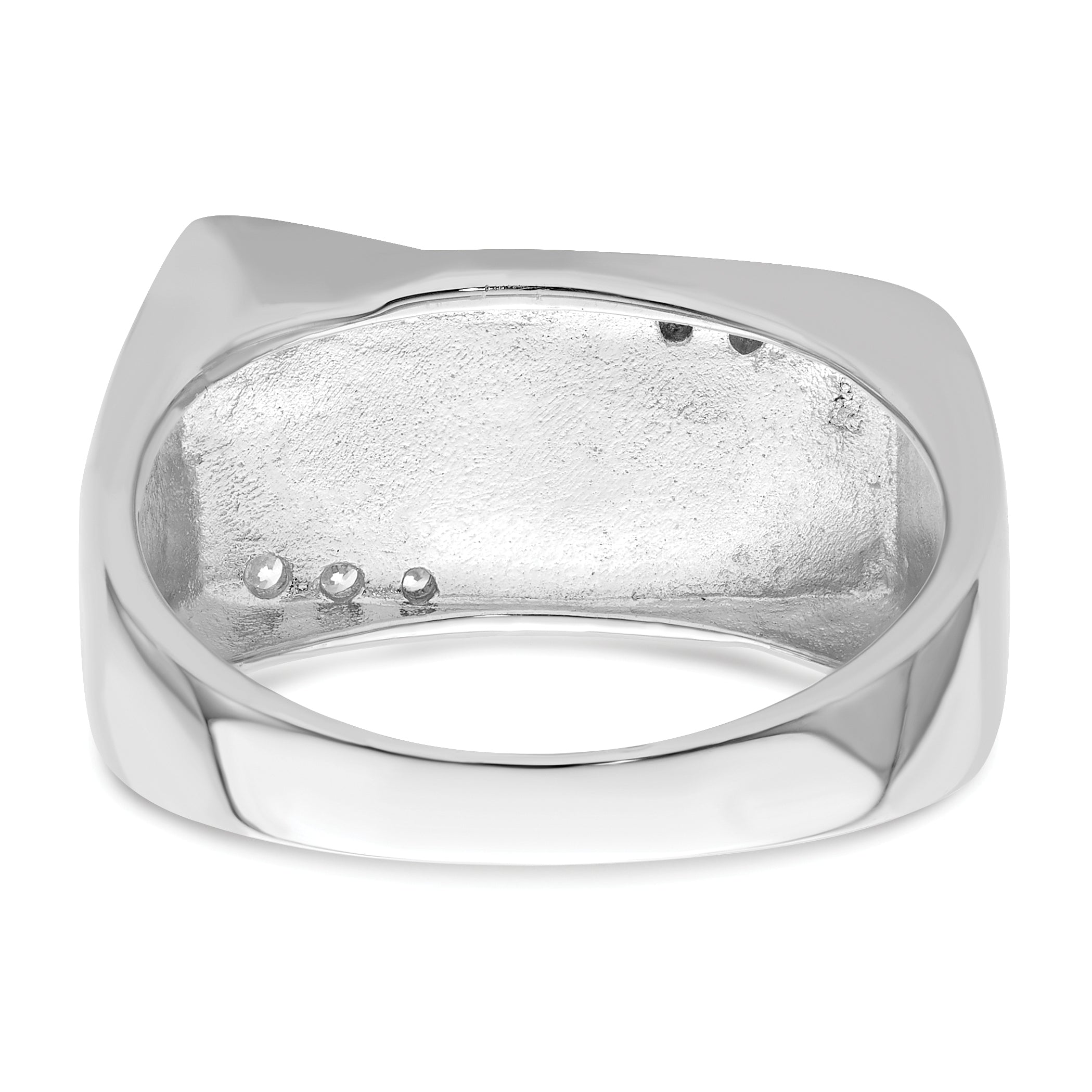 Sterlingsilber Rhodiniert Zirkonia & Onyx Ring