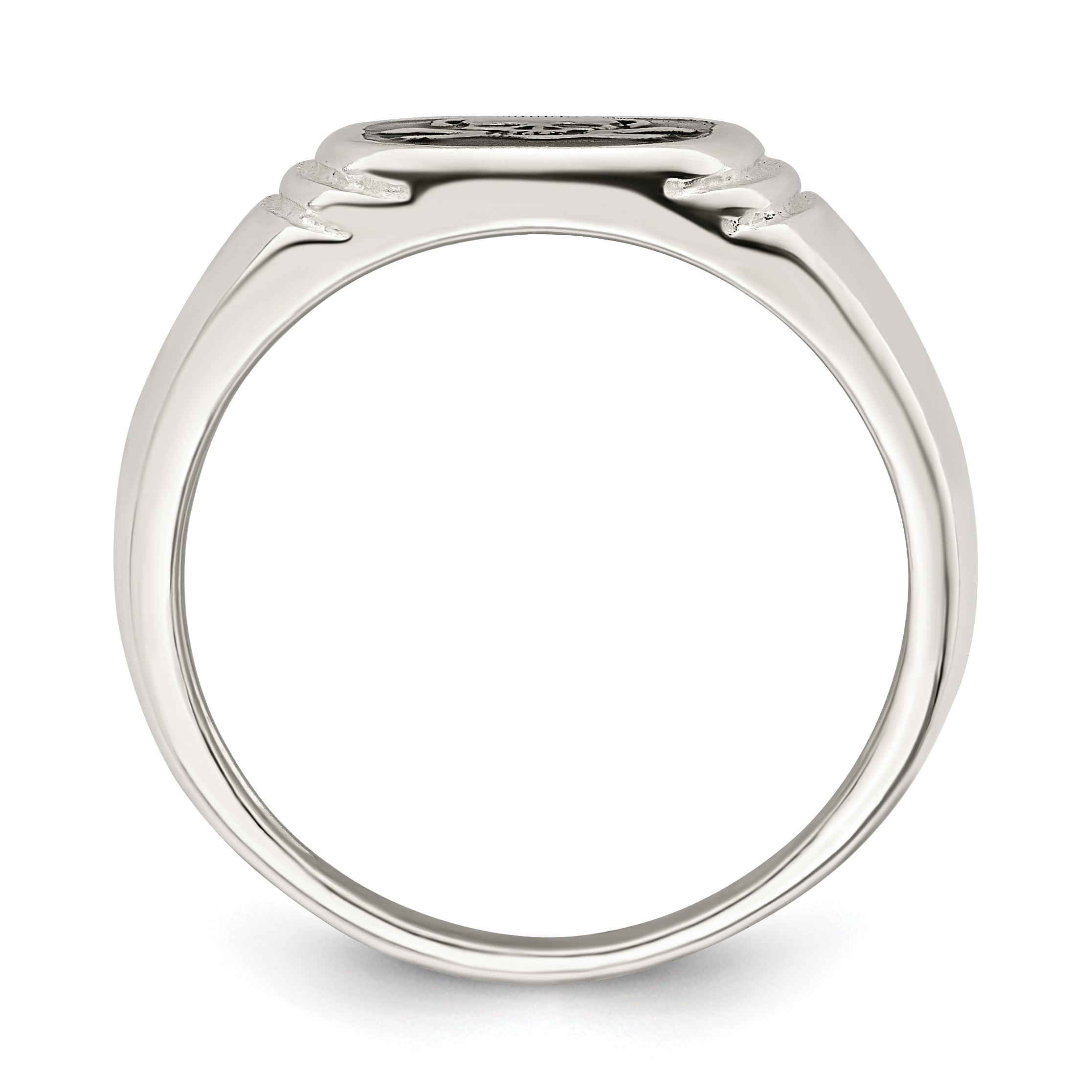 Sterlingsilber Schwarz Emailliert Herren Totenkopf und Crossbones Ring