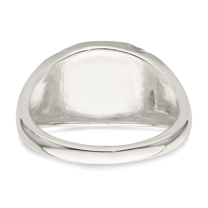 Sterlingsilber Schwarz Emailliert Herren Totenkopf und Crossbones Ring