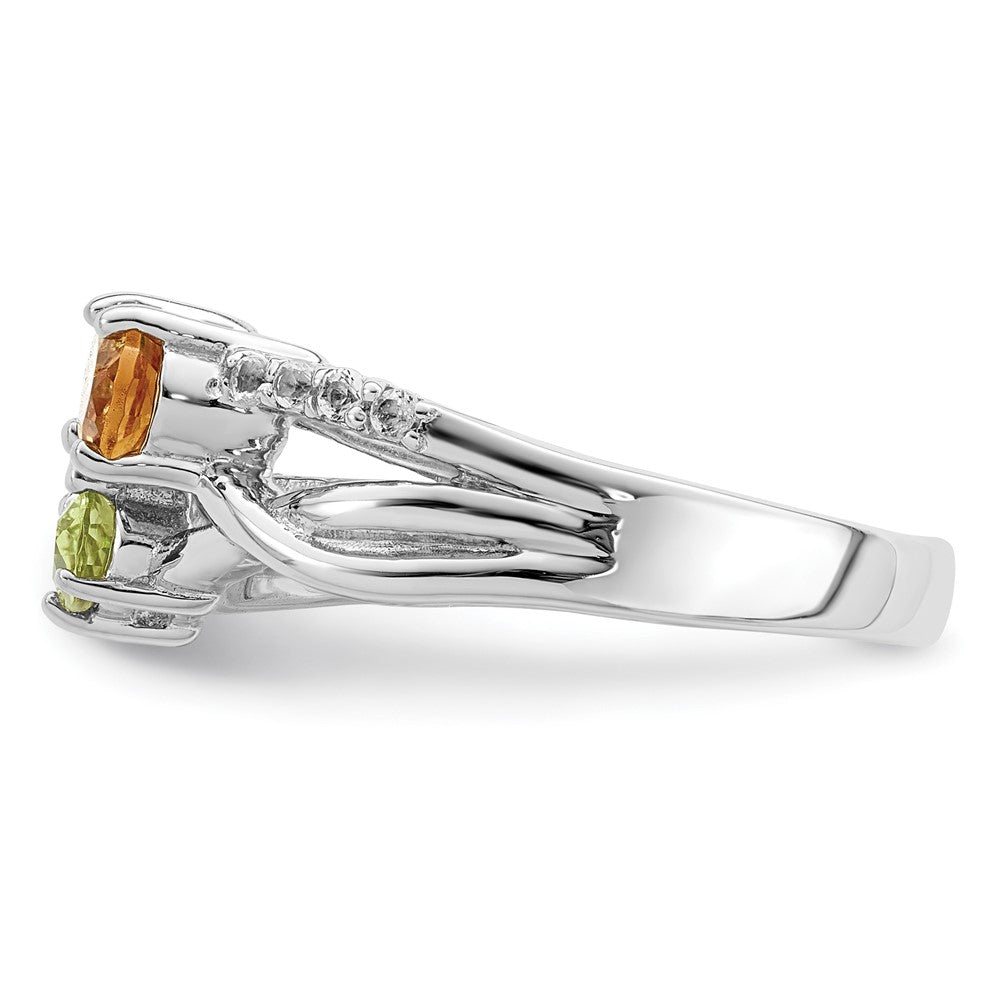 Sterlingsilber Rhodiniert 1.09t.w. Ci/pe/lsbt/wt Ring