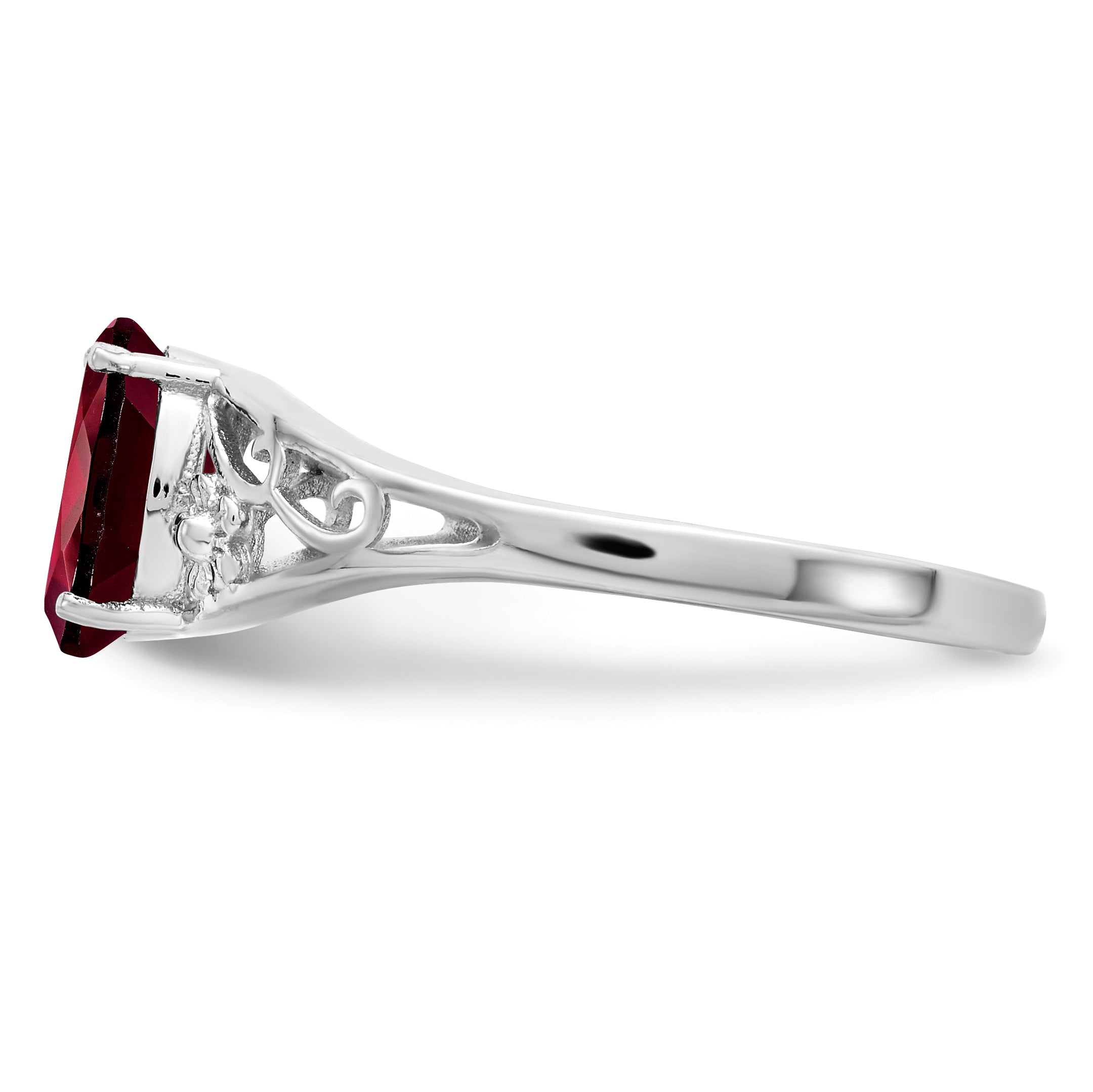 Sterlingsilber Rhodiniert Granat Ring