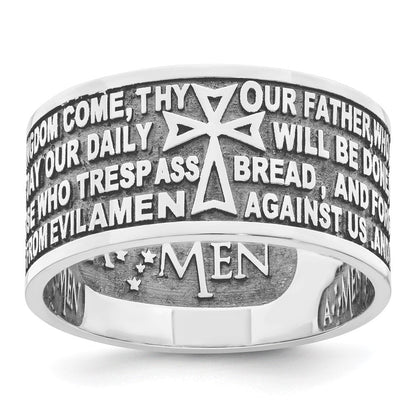 Sterlingsilber Amen Rhodiniert Größe 6 Lord Gebet Ring