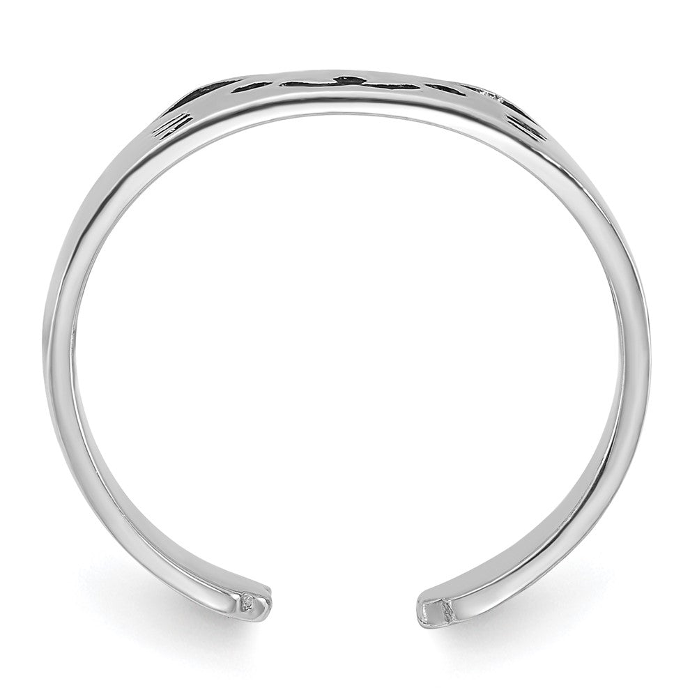 Sterlingsilber Rhodiniert Emailliert Katze Verstellbar Ring