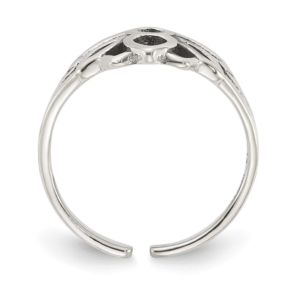 Sterlingsilber Antikisiert Lotus Blume Zehenring