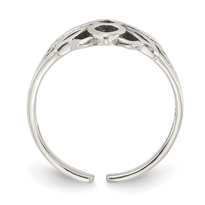 Sterlingsilber Antikisiert Lotus Blume Zehenring