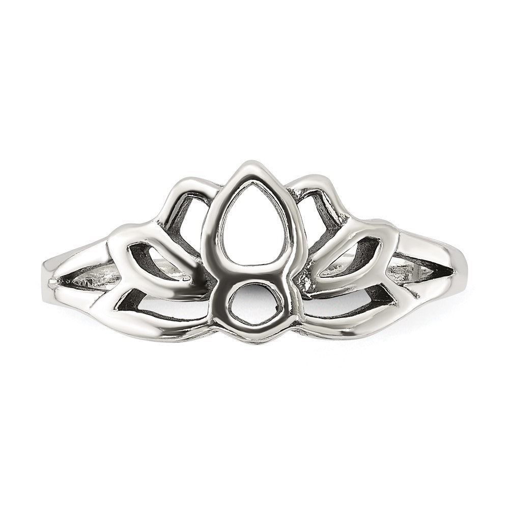 Sterlingsilber Antikisiert Lotus Blume Zehenring
