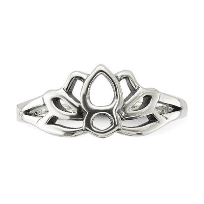 Sterlingsilber Antikisiert Lotus Blume Zehenring