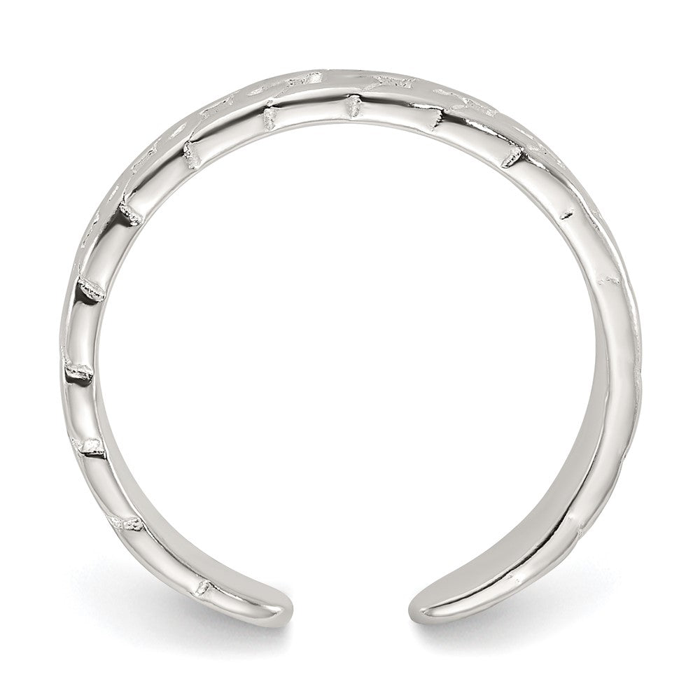 Sterlingsilber Poliert Pfeil/chain Glieder/plain Set Of 3 Zehen Rings