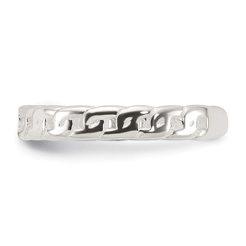 Sterlingsilber Poliert Pfeil/chain Glieder/plain Set Of 3 Zehen Rings