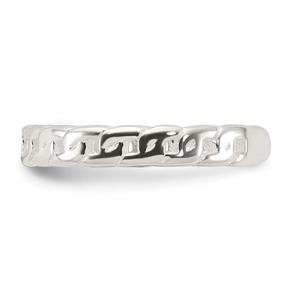 Sterlingsilber Poliert Pfeil/chain Glieder/plain Set Of 3 Zehen Rings