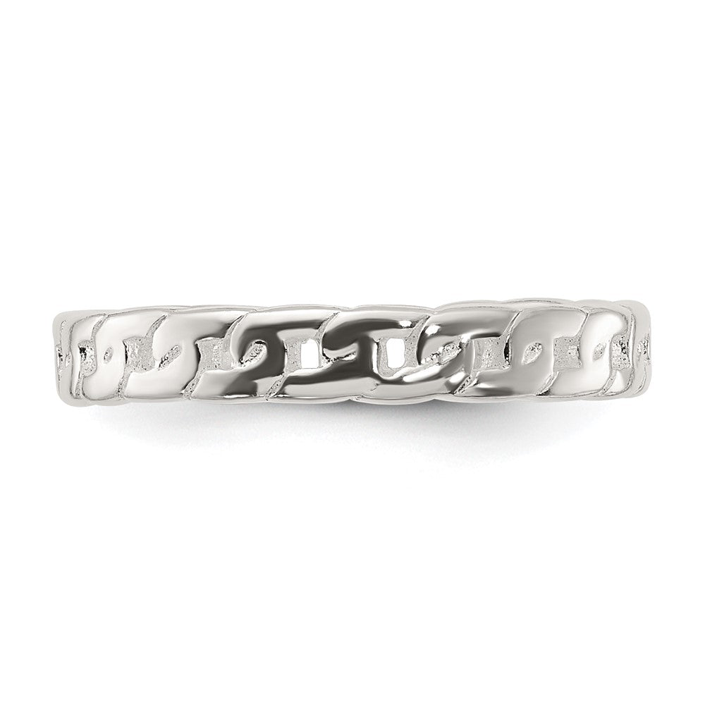 Sterlingsilber Poliert Pfeil/chain Glieder/plain Set Of 3 Zehen Rings