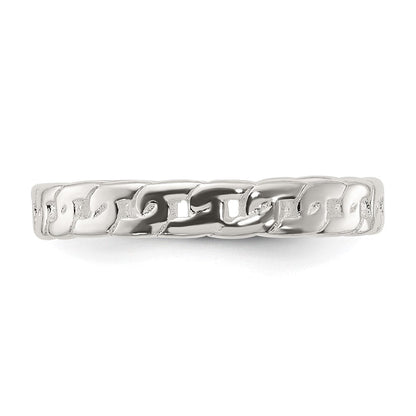 Sterlingsilber Poliert Pfeil/chain Glieder/plain Set Of 3 Zehen Rings