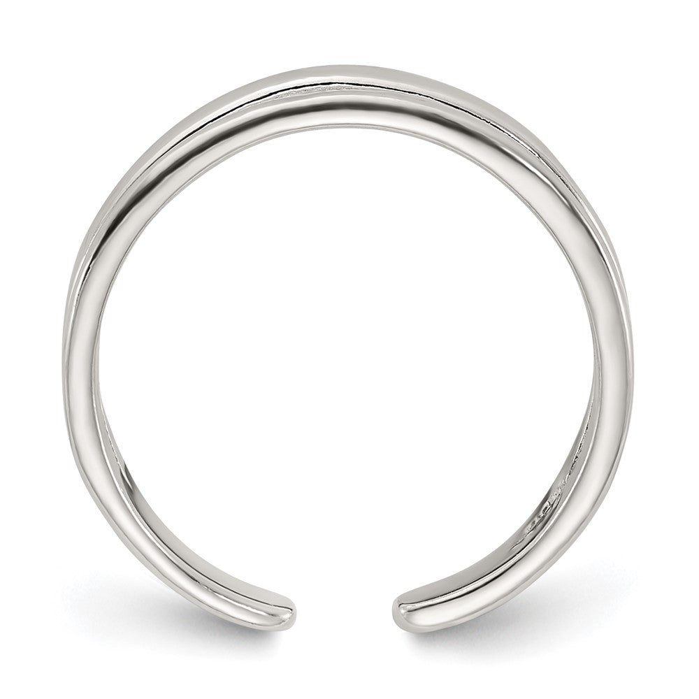 Sterlingsilber Poliert Set Of 2 Zehen Rings