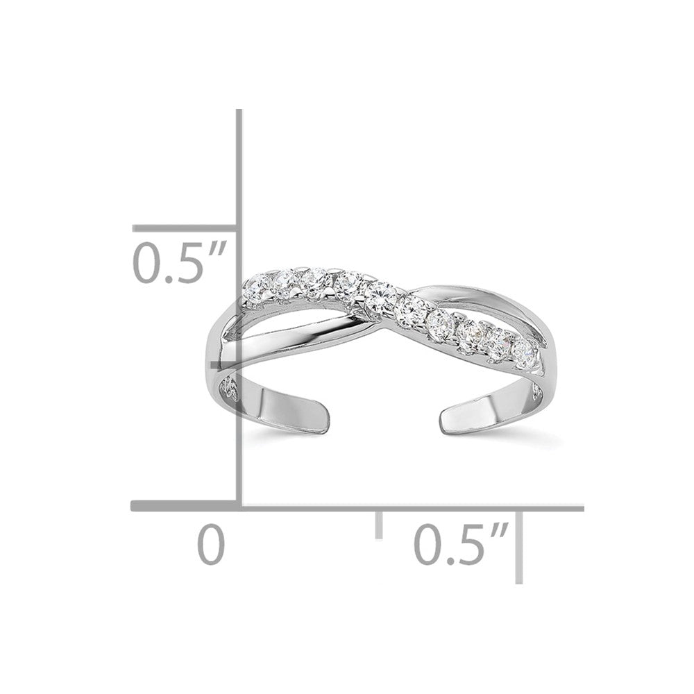 Sterlingsilber Rhodiniert Zirkonia Zehenring