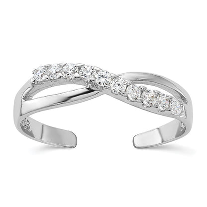 Sterlingsilber Rhodiniert Zirkonia Zehenring