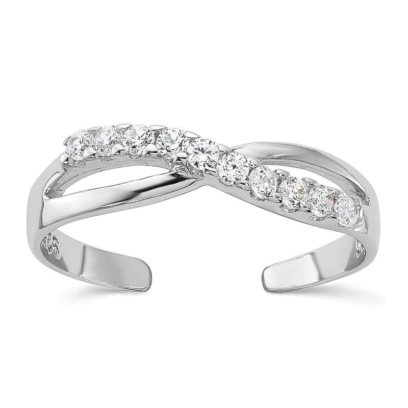 Sterlingsilber Rhodiniert Zirkonia Zehenring