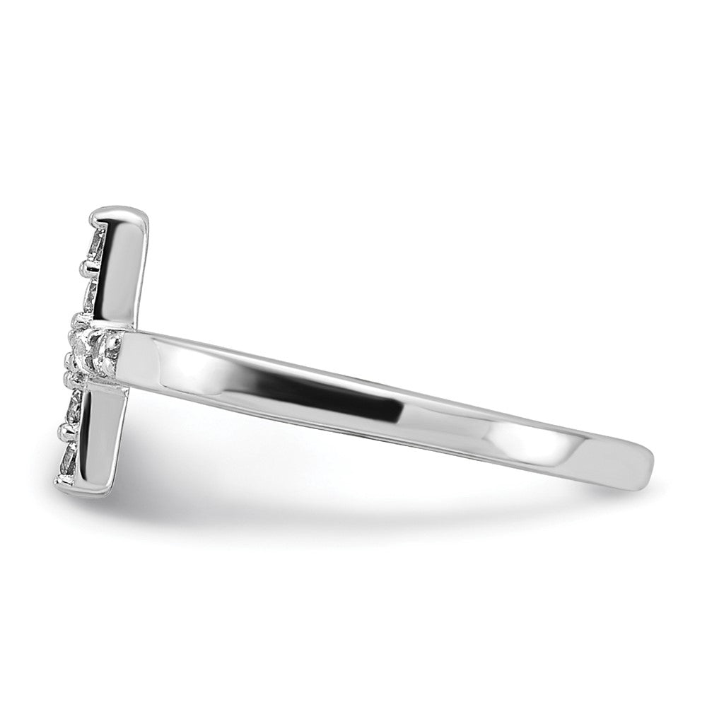 Sterlingsilber Rhodiniert Zirkonia Seitlich Kreuz Zehenring